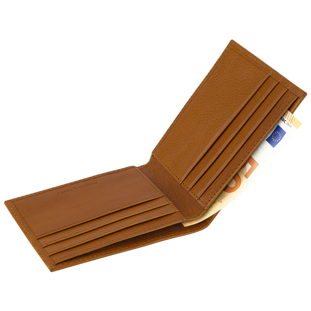 Kleines Herren Portemonnaie ohne Münzfach aus italienischem Leder