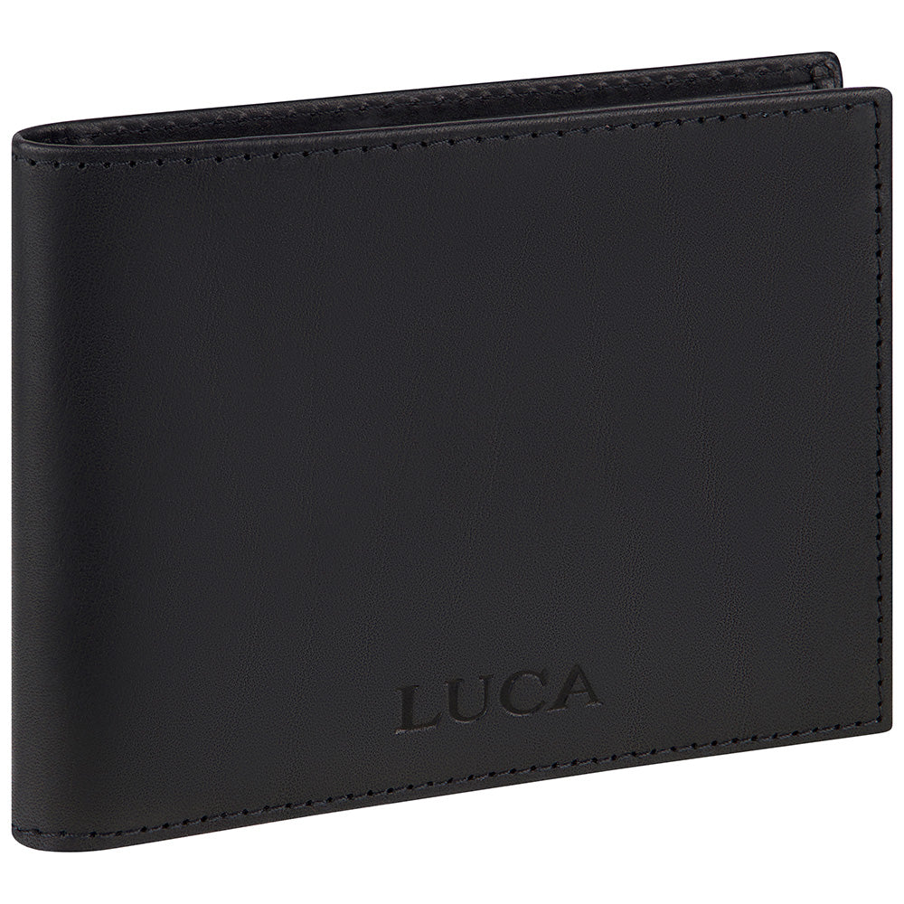 Kleines Portemonnaie ohne Münzfach Herren Leder schwarz