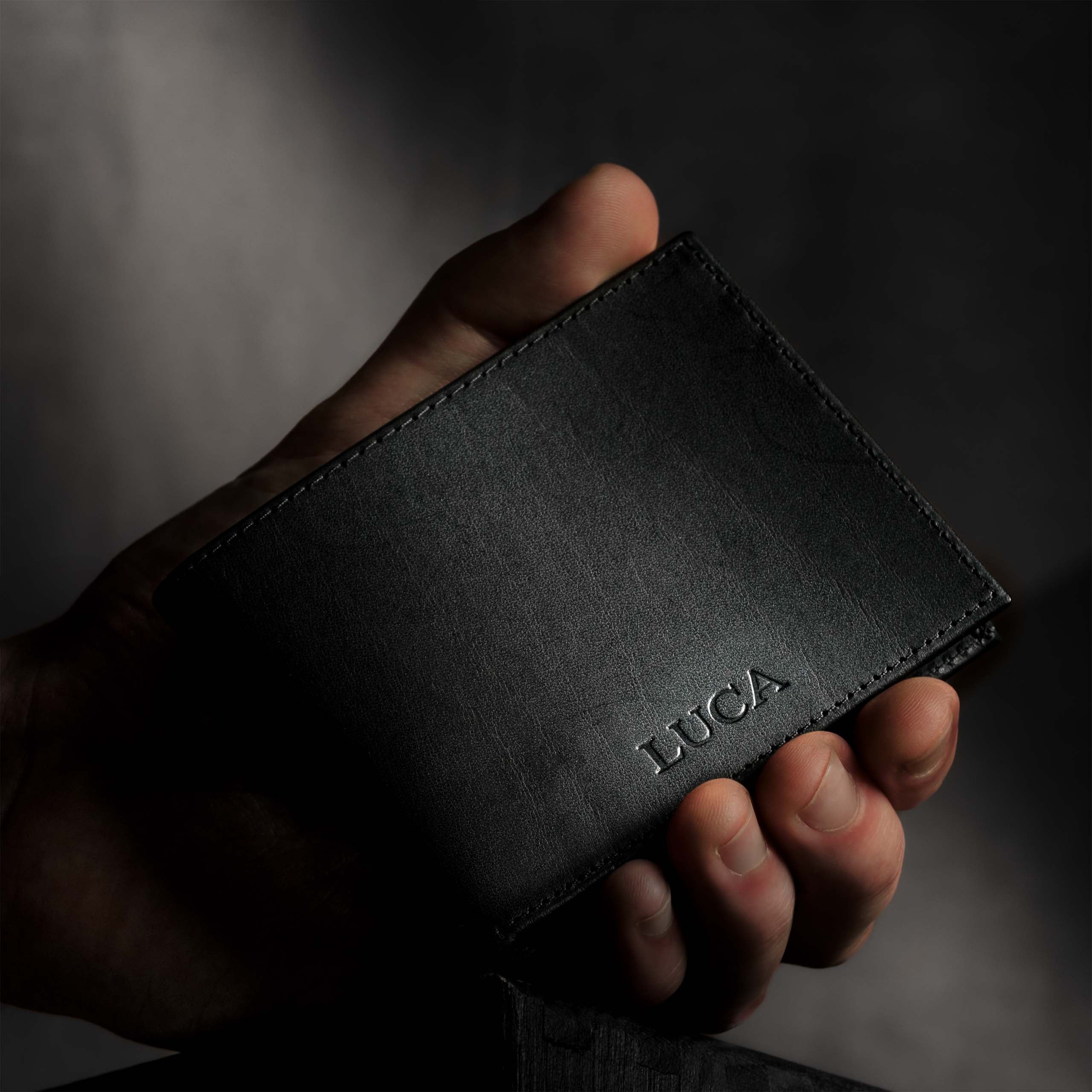 Hochwertiges Portemonnaie ohne Münzfach aus vegetabil gegerbtem Leder