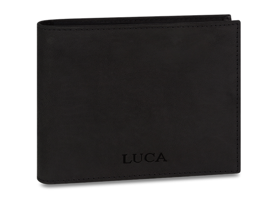 Etui Nubukleder mit Münzfach schwarz